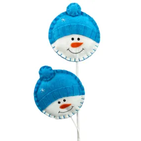 25" Blue  Plush Snowman Head Spray 85706BL