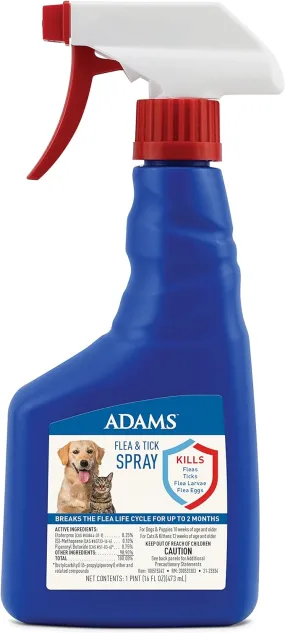 Adams Flea & Tick Spray, 16 oz