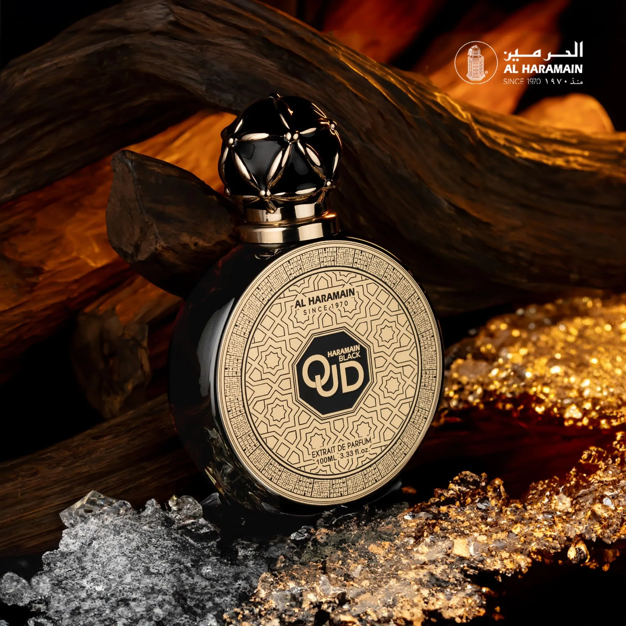 Al Haramain Black Oud - Perfume for Women and Men - Enigmatic and Sophisticated Fragrance with Cardamom, Amber, and Tonka Beans - 100 ml EDP Spray