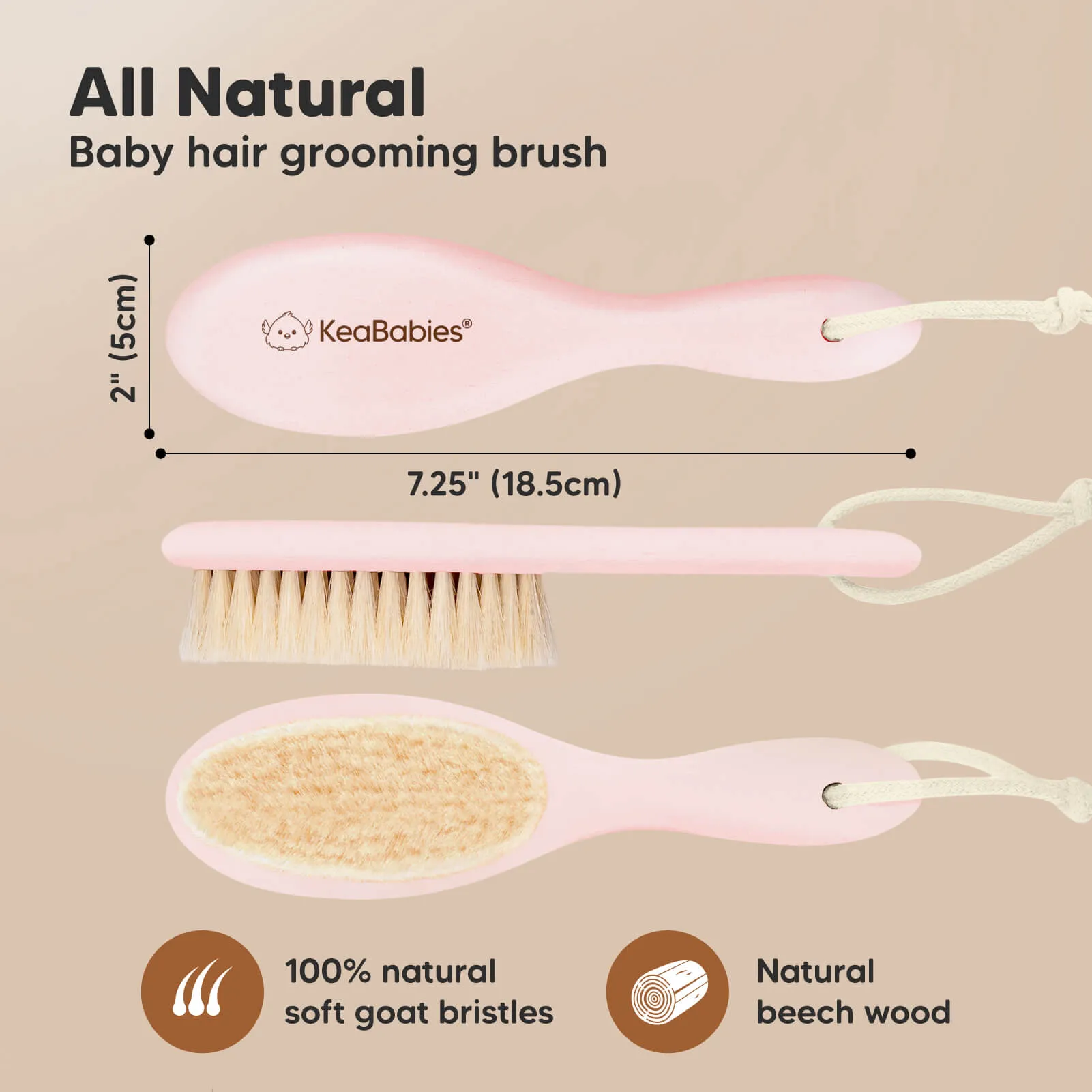 Baby Hair Brush (Blush, Oval)