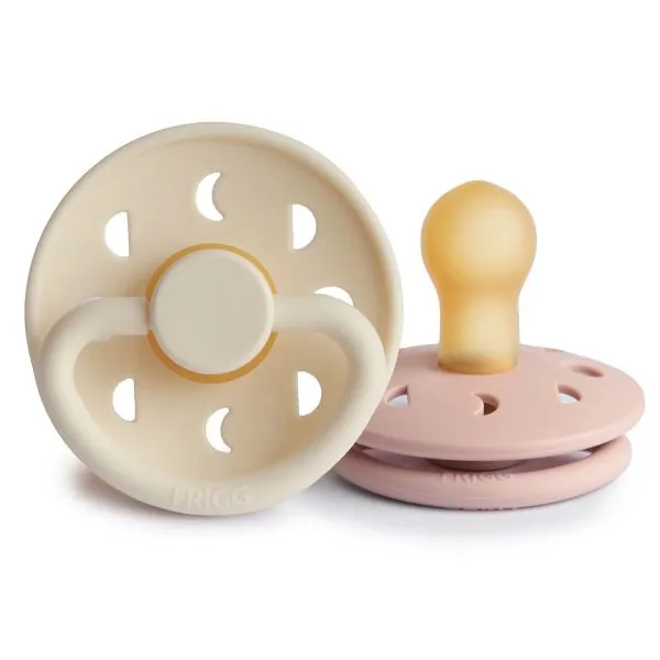 FRIGG Moon Natural Rubber Baby Pacifier (Blush / Cream)