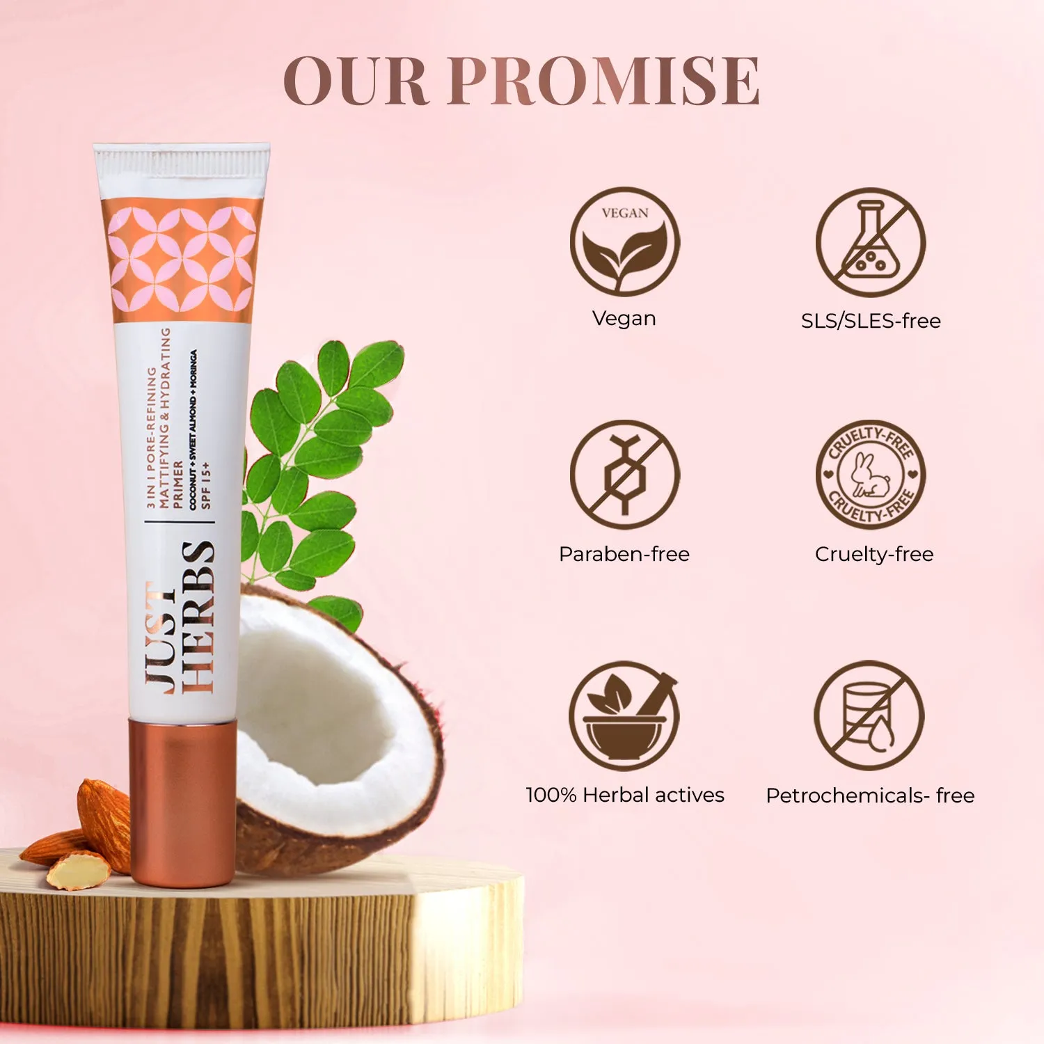 Just Herbs 3 In 1 Pore-Refining, Mattifying & Hydrating Primer SPF 15  - 20 ml Tube