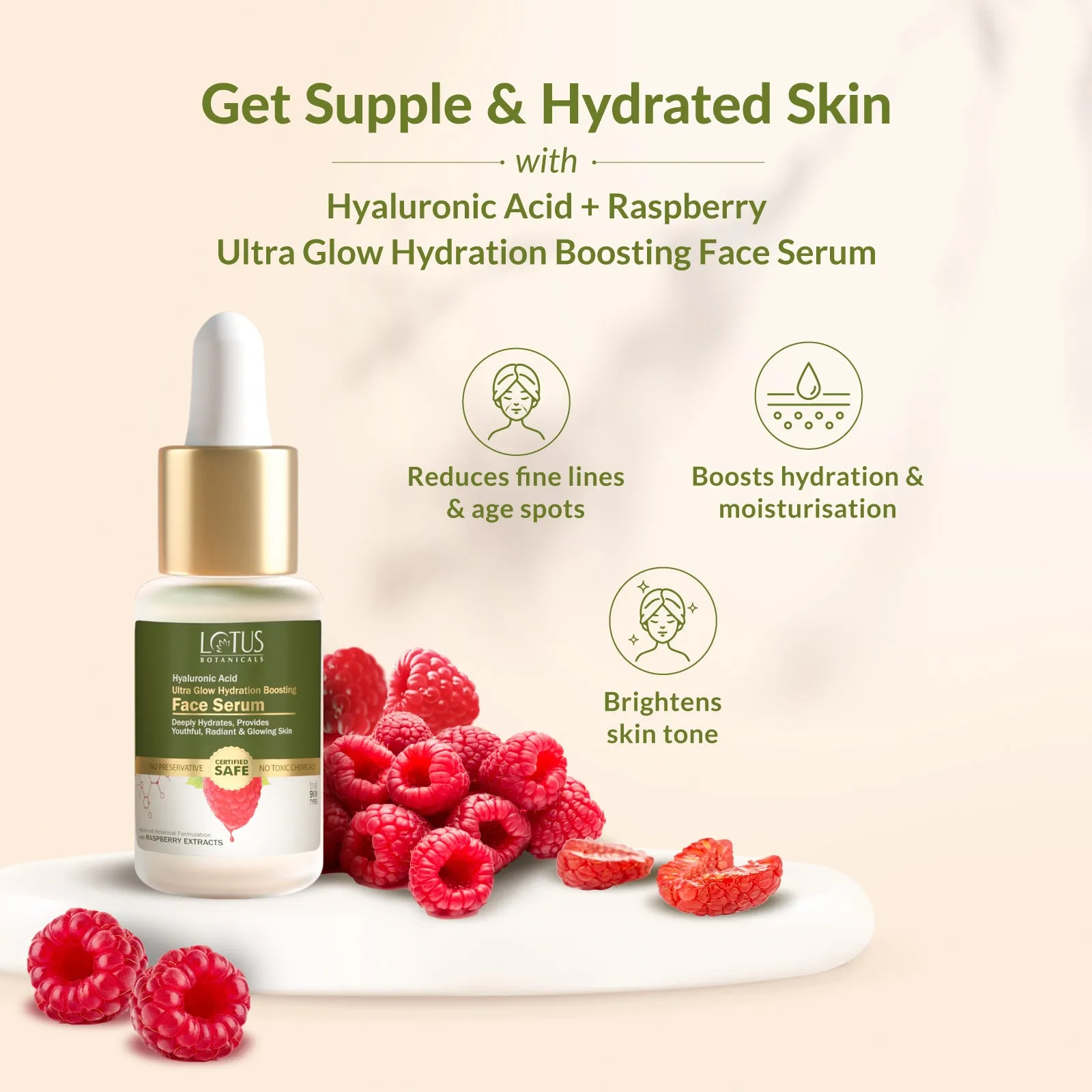 Raspberry & Hyaluronic Acid Ultra Glow Hydration Boosting Face Serum