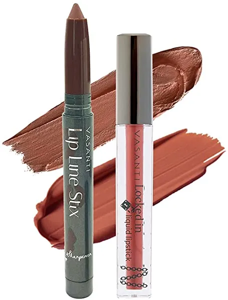 VASANTI Lip of the Day Out and About - Depth Definer   Engaged - Soft, Blendable, Velvety, Matte Lip Liner Pencil - Non-sticky, Matte, Hydrating, Liquid Lipstick - Natural, Organic, Lip Kit